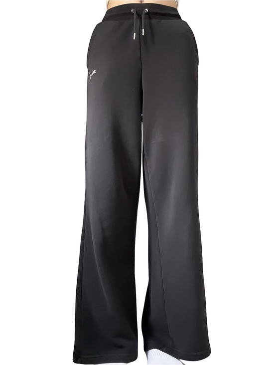 Puma Pants - PUMA Pull On Sweatpants Wide Leg High Waist Black Size XS GUC